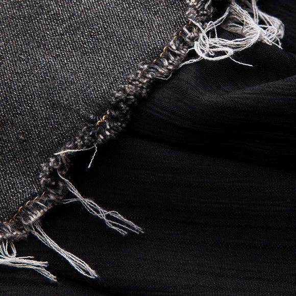 Micas Denim High Waist Patchwork Skirt L 011-35 - Picture 6 of 7